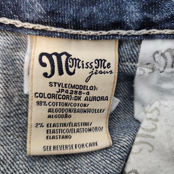 Y2K Miss Me JP4288-4 Low Rise Bedazzled Bling Boot Cut Jeans Dark Aurora Size 12 - Picture 8 of 8